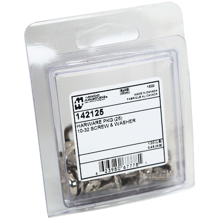 Hammond 10-32 Screws & Plated Cup Washers, 25-Count 142125